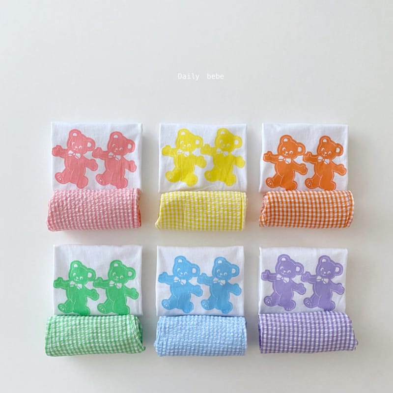 DAILY BEBE - Korean Children Fashion - #Kfashion4kids - Bear Top Bottom Set