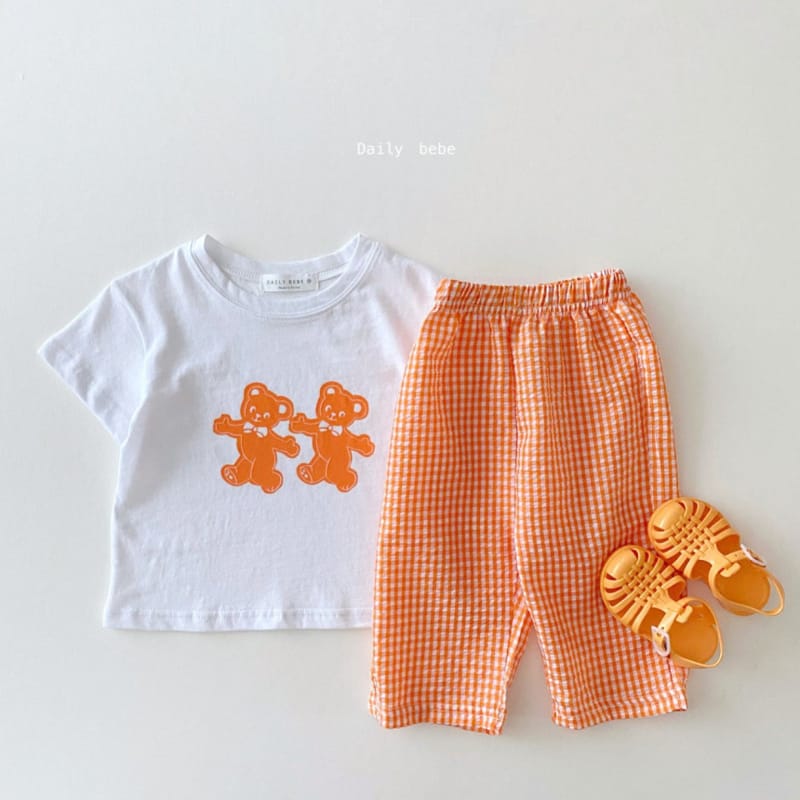 DAILY BEBE - Korean Children Fashion - #Kfashion4kids - Bear Top Bottom Set - 4