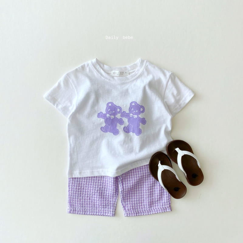 DAILY BEBE - Korean Children Fashion - #Kfashion4kids - Bear Top Bottom Set - 6