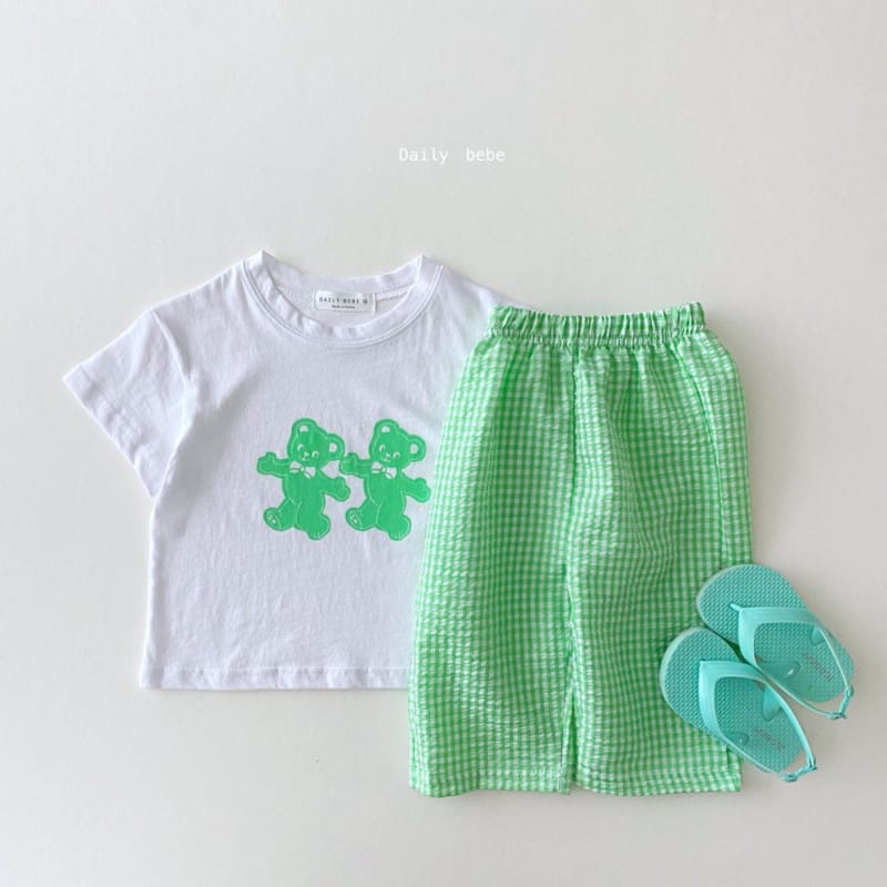 DAILY BEBE - Korean Children Fashion - #Kfashion4kids - Bear Top Bottom Set - 7