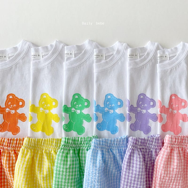 DAILY BEBE - Korean Children Fashion - #Kfashion4kids - Bear Top Bottom Set - 9