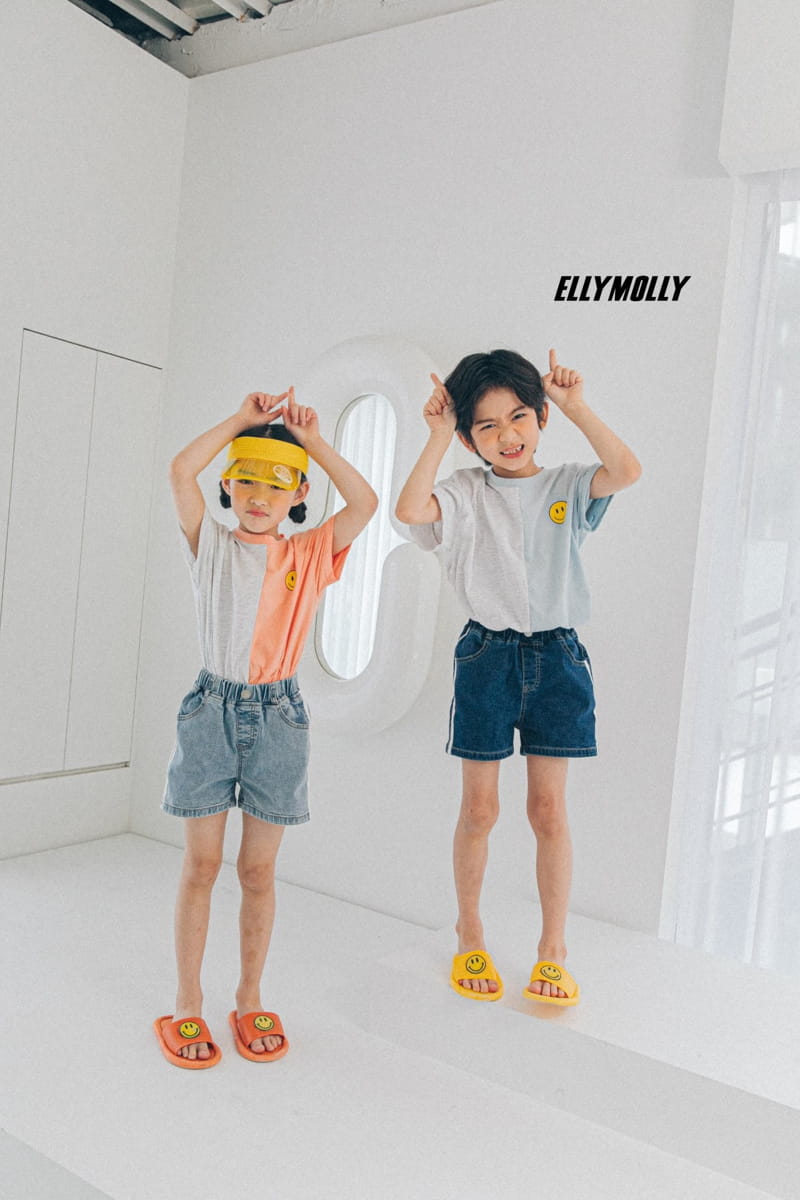 ELLYMOLLY - Korean Children Fashion - #Kfashion4kids - Half Half Smile Tee