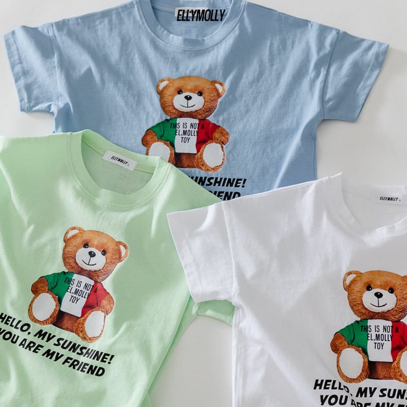 ELLYMOLLY - Korean Children Fashion - #Kfashion4kids - 3 Color Teddy Tee - 3