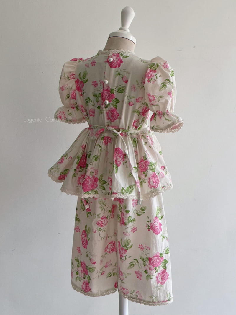EUGENIE CANDIES - Korean Children Fashion - #Kfashion4kids - U Rose Top Bottom Set with Mom - 3