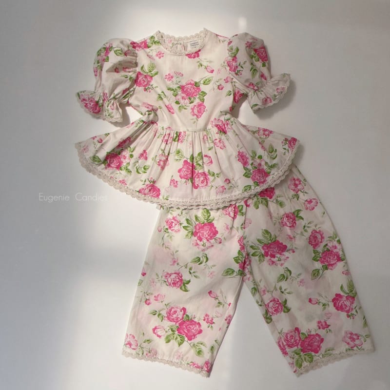 EUGENIE CANDIES - Korean Children Fashion - #Kfashion4kids - U Rose Top Bottom Set with Mom - 6
