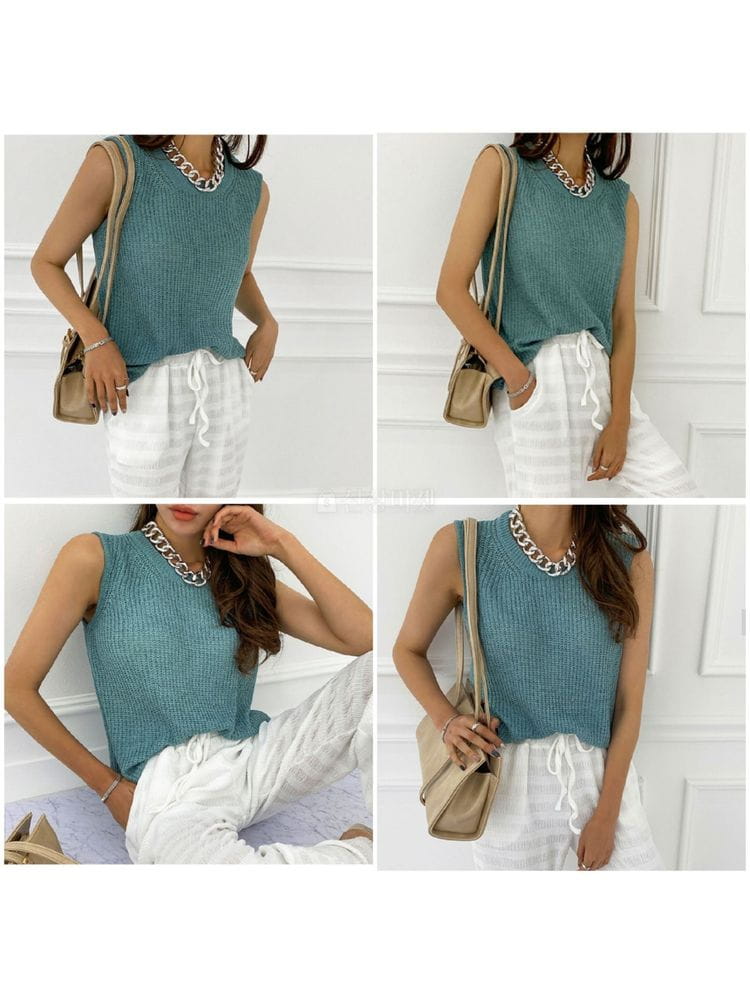 EVERYTHING WITH ME - Korean Children Fashion - #Kfashion4kids - Urban Knit Sleeveless - 2