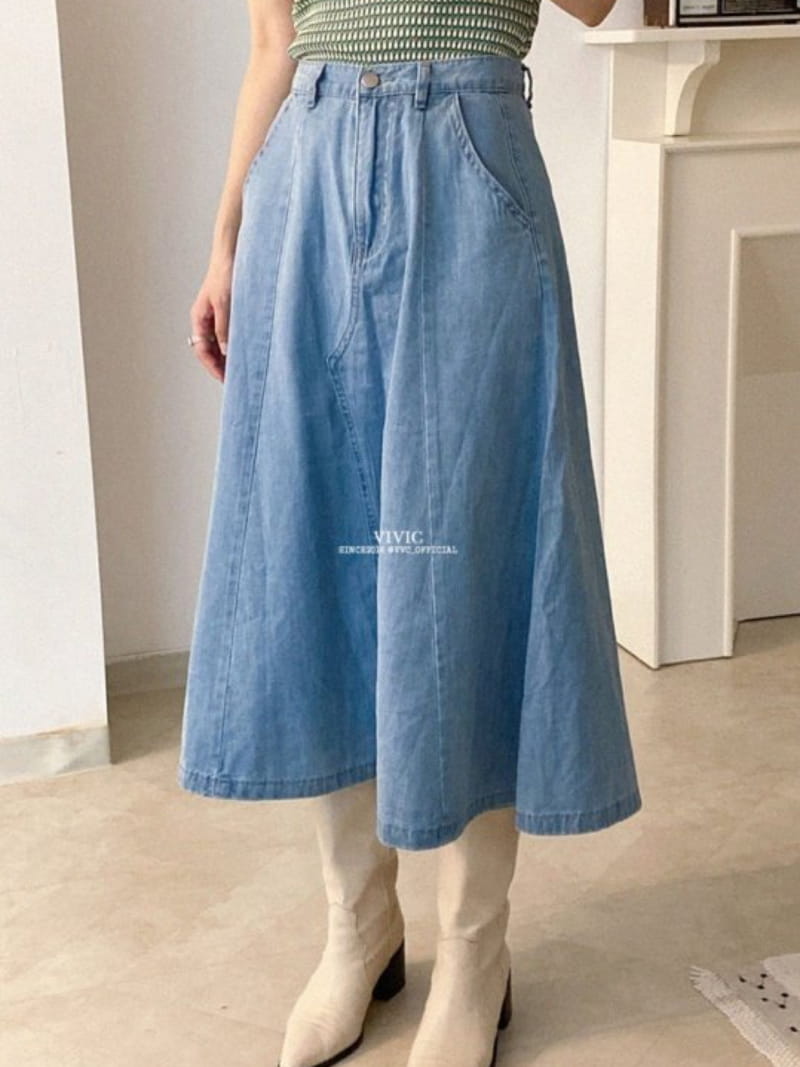 EVERYTHING WITH ME - Korean Children Fashion - #Kfashion4kids - Line Denim Skirt
