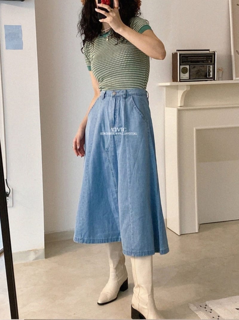EVERYTHING WITH ME - Korean Children Fashion - #Kfashion4kids - Line Denim Skirt - 2