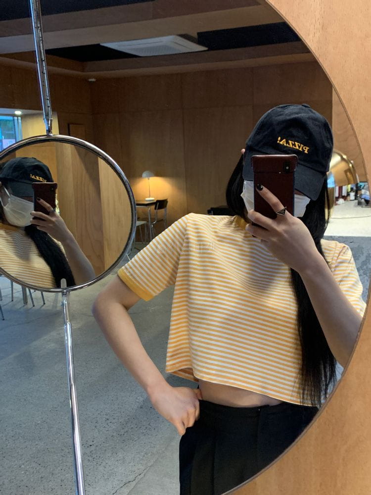 FIRST - Korean Children Fashion - #Kfashion4kids - Stripes Crop Tee