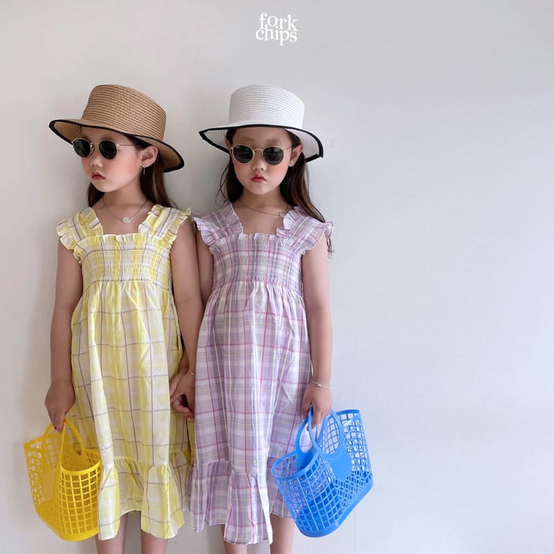 FORK CHIPS - Korean Children Fashion - #Kfashion4kids - Stella Check One-piece - 10