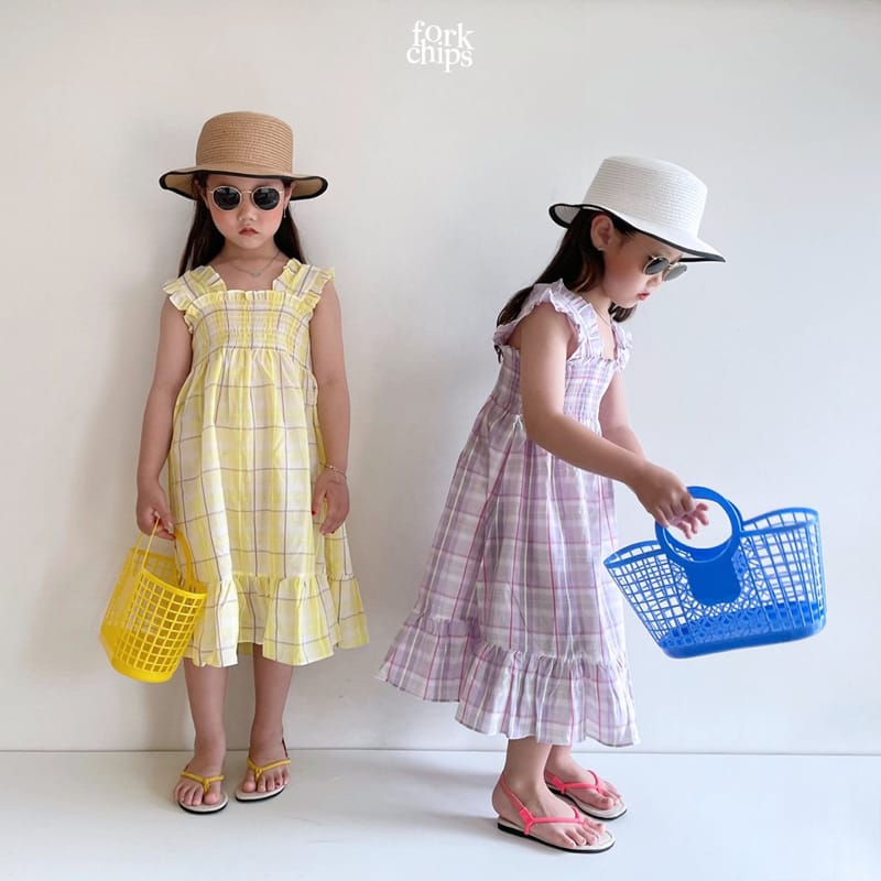 FORK CHIPS - Korean Children Fashion - #Kfashion4kids - Stella Check One-piece - 11