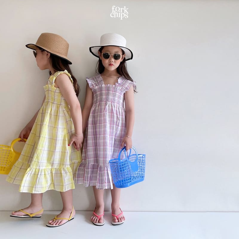 FORK CHIPS - Korean Children Fashion - #Kfashion4kids - Stella Check One-piece - 4