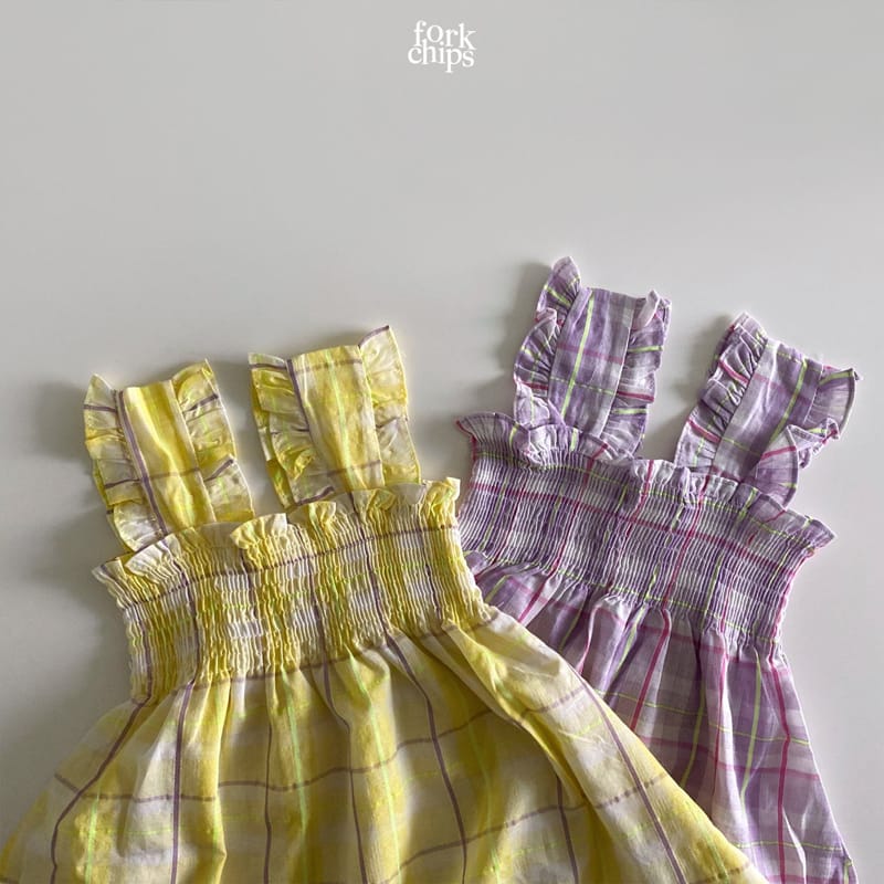 FORK CHIPS - Korean Children Fashion - #Kfashion4kids - Stella Check One-piece - 7