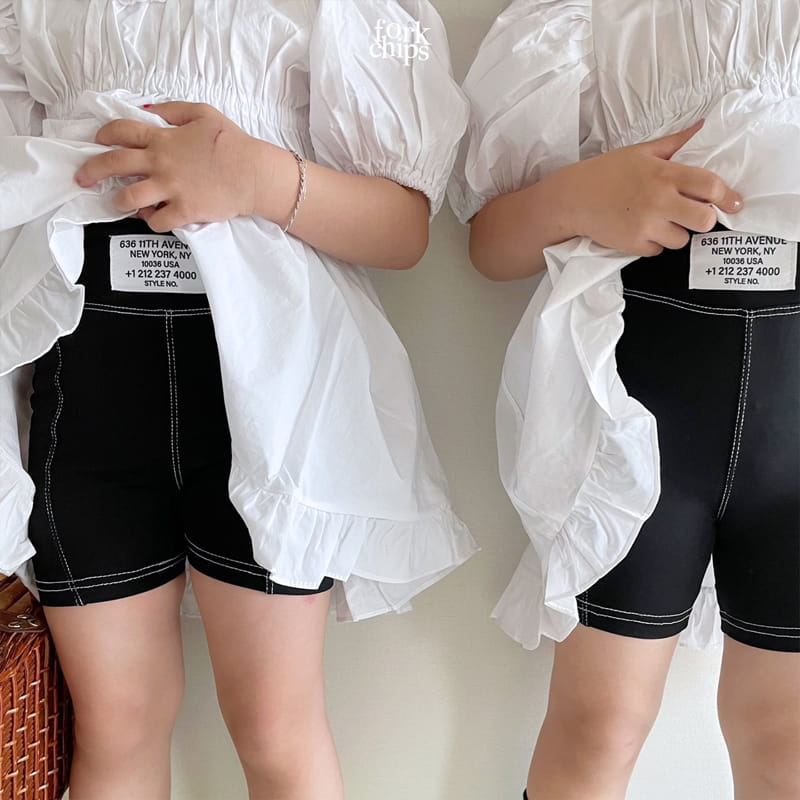 FORK CHIPS - Korean Children Fashion - #Kfashion4kids - Stitch Bike Leggings - 11