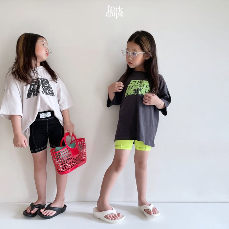 FORK CHIPS - Korean Children Fashion - #Kfashion4kids - Stitch Bike Leggings - 4