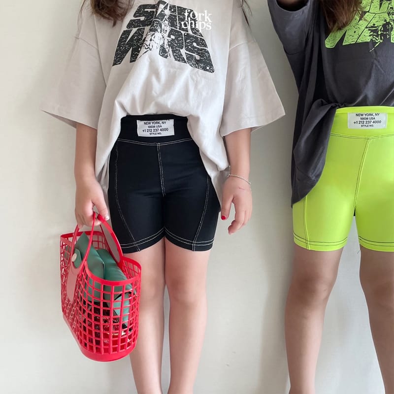 FORK CHIPS - Korean Children Fashion - #Kfashion4kids - Stitch Bike Leggings - 5