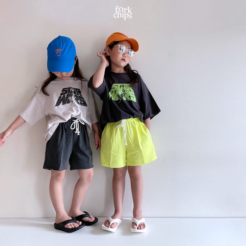 FORK CHIPS - Korean Children Fashion - #Kfashion4kids - Pigment Cutting Shorts - 4