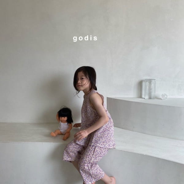 GODIS - Korean Children Fashion - #Kfashion4kids - Gauze Flower Top Bottom Set - 7