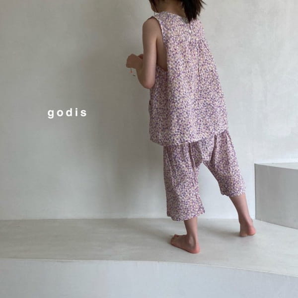 GODIS - Korean Children Fashion - #Kfashion4kids - Gauze Flower Top Bottom Set - 9