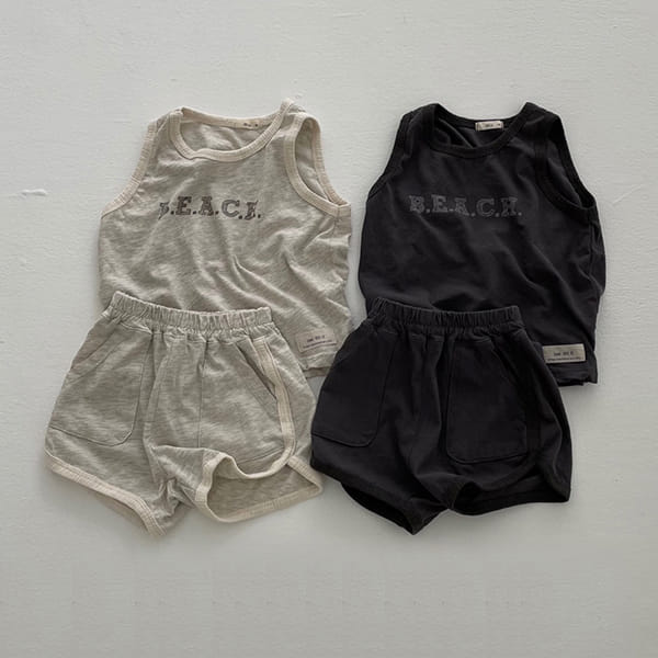 GO;U - Korean Children Fashion - #Kfashion4kids - Beach Top Bottom Set - 3