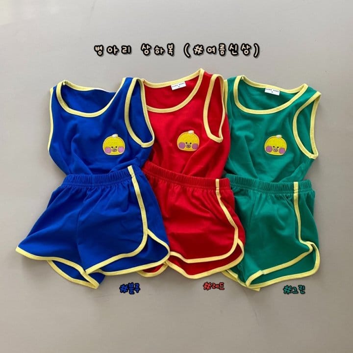HARO HARO - Korean Children Fashion - #Kfashion4kids - Chick Sleeveless Top Bottom Set