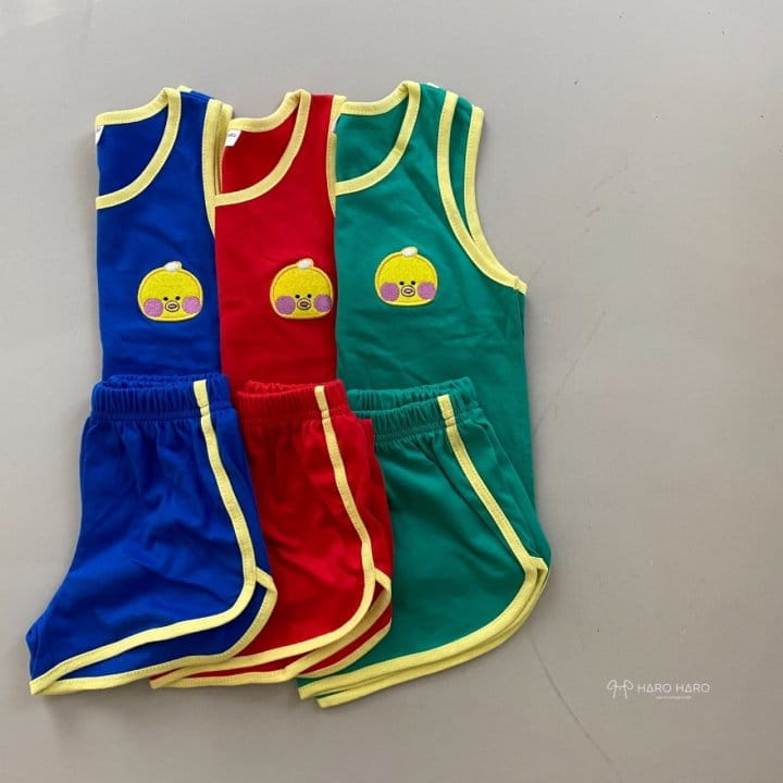 HARO HARO - Korean Children Fashion - #Kfashion4kids - Chick Sleeveless Top Bottom Set - 2