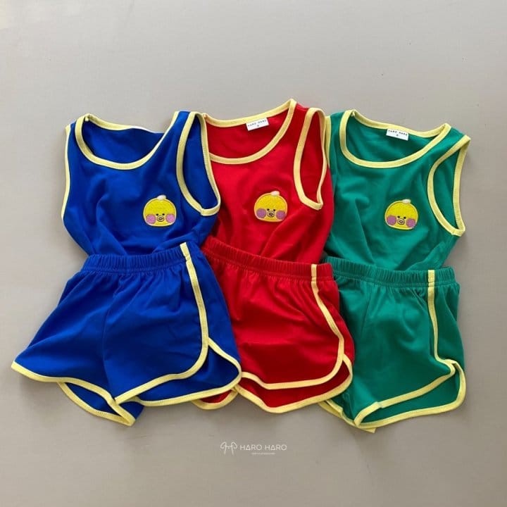 HARO HARO - Korean Children Fashion - #Kfashion4kids - Chick Sleeveless Top Bottom Set - 7
