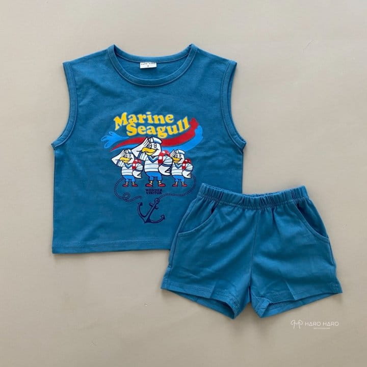 HARO HARO - Korean Children Fashion - #Kfashion4kids - Marine Duck Boxy Sleeveless Bottom Set - 10