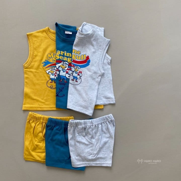 HARO HARO - Korean Children Fashion - #Kfashion4kids - Marine Duck Boxy Sleeveless Bottom Set - 4