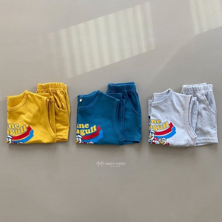 HARO HARO - Korean Children Fashion - #Kfashion4kids - Marine Duck Boxy Sleeveless Bottom Set - 8