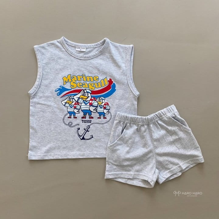 HARO HARO - Korean Children Fashion - #Kfashion4kids - Marine Duck Boxy Sleeveless Bottom Set - 9