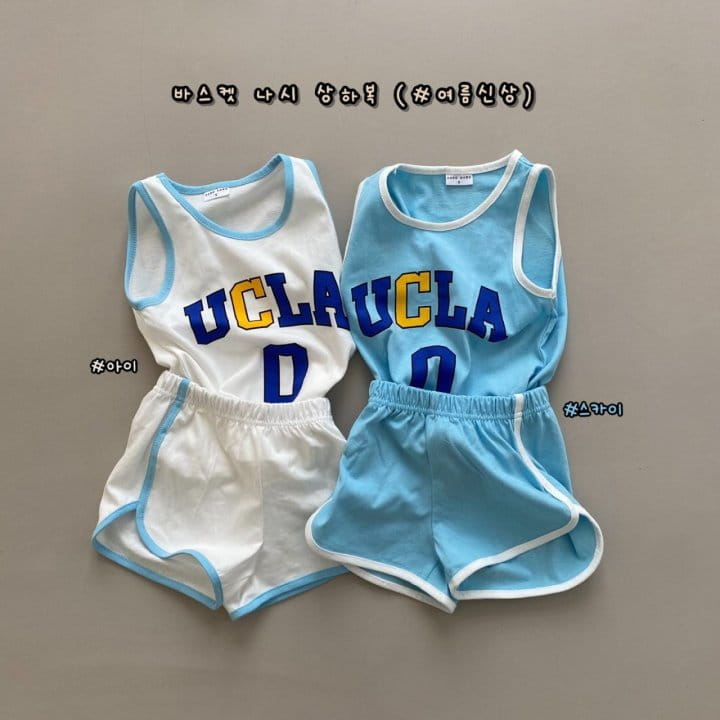 HARO HARO - Korean Children Fashion - #Kfashion4kids - Basket Sleeveless Bottom Set
