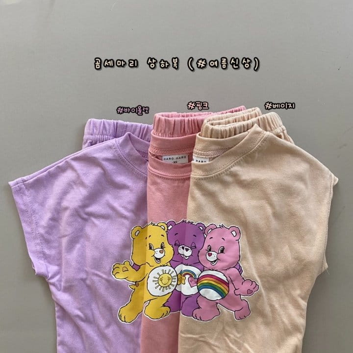 HARO HARO - Korean Children Fashion - #Kfashion4kids - 3 Bears Top Bottom Set