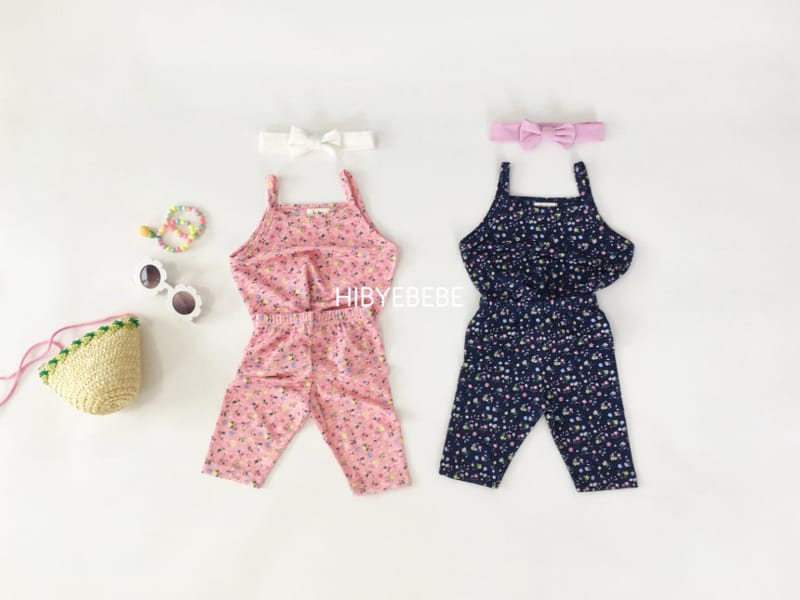 HI BYEBEBE - Korean Children Fashion - #Kfashion4kids - Flower Sleeveless Bottom Set
