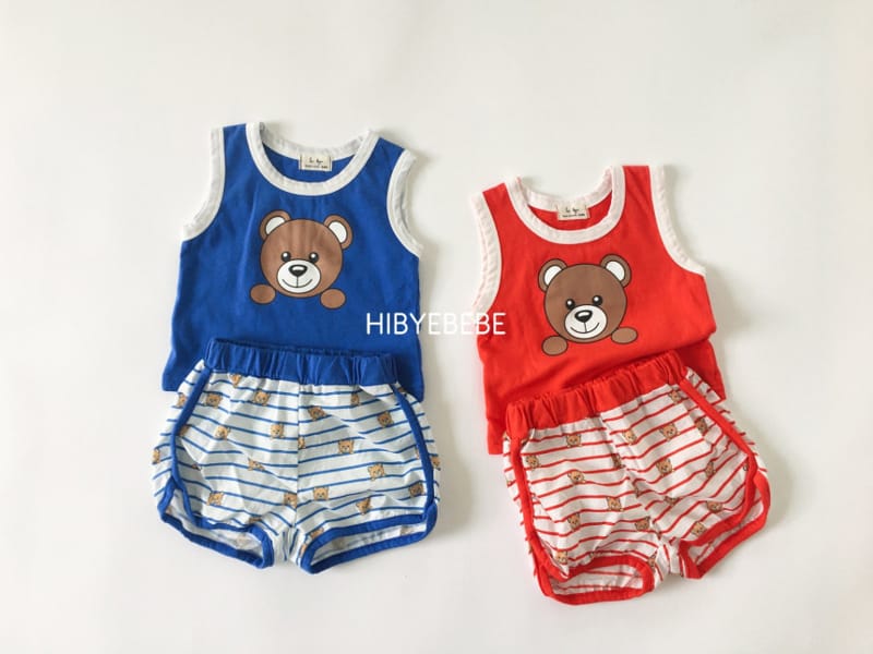 HI BYEBEBE - Korean Children Fashion - #Kfashion4kids - Gga Ggong Bear Sleeveless Bottom Set