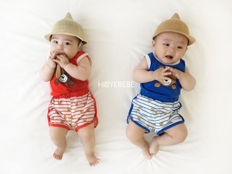 HI BYEBEBE - Korean Children Fashion - #Kfashion4kids - Gga Ggong Bear Sleeveless Bottom Set - 2
