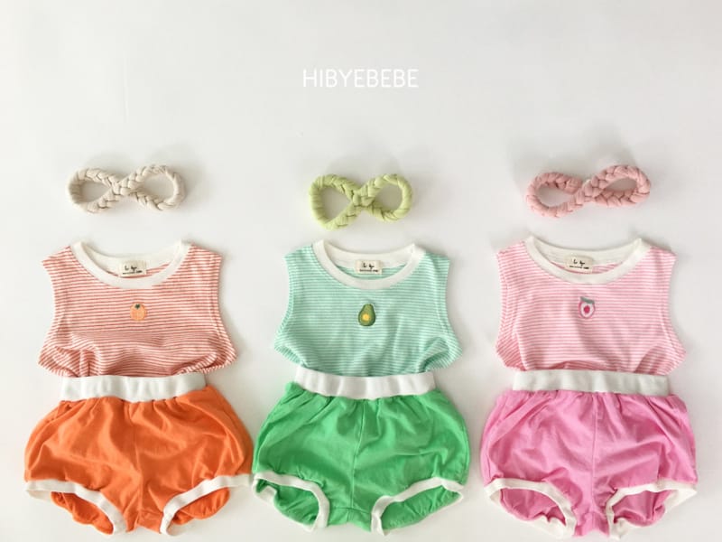 HI BYEBEBE - Korean Children Fashion - #Kfashion4kids - Sweet Stripes Sleeveless Bottom Set