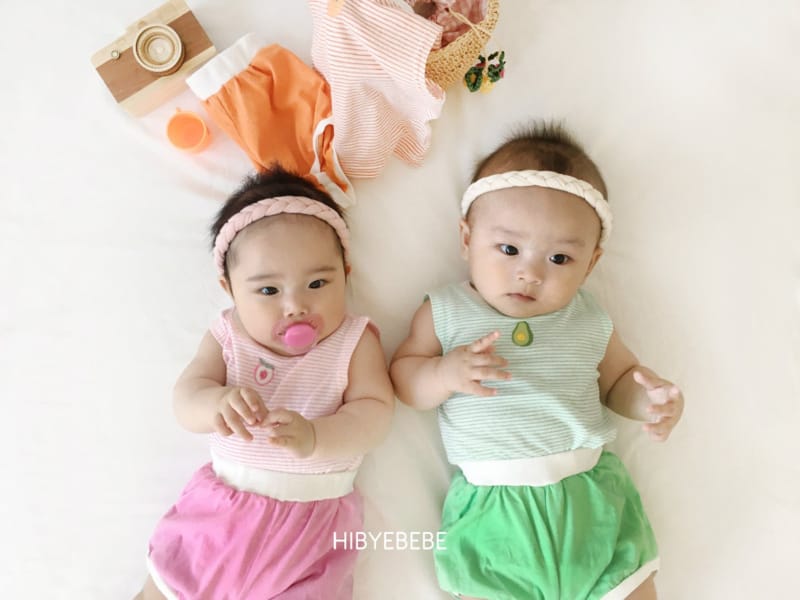HI BYEBEBE - Korean Children Fashion - #Kfashion4kids - Sweet Stripes Sleeveless Bottom Set - 12