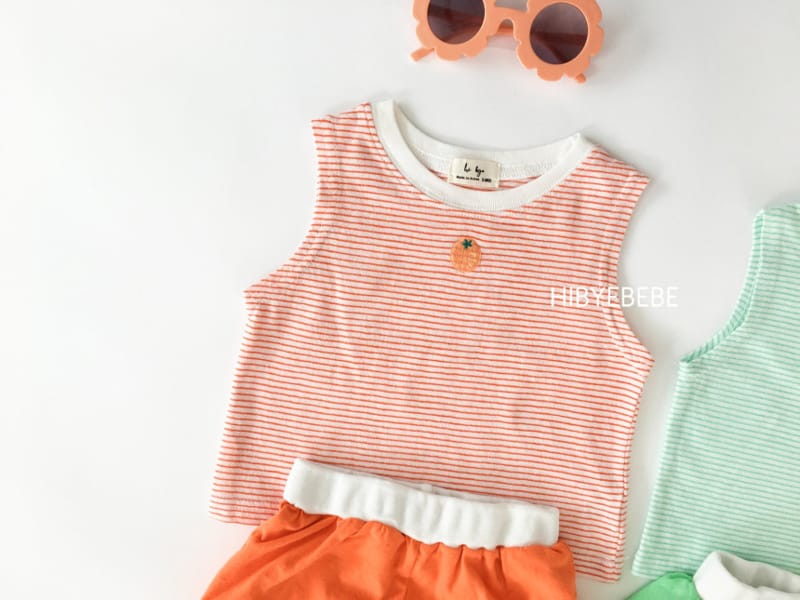 HI BYEBEBE - Korean Children Fashion - #Kfashion4kids - Sweet Stripes Sleeveless Bottom Set - 2