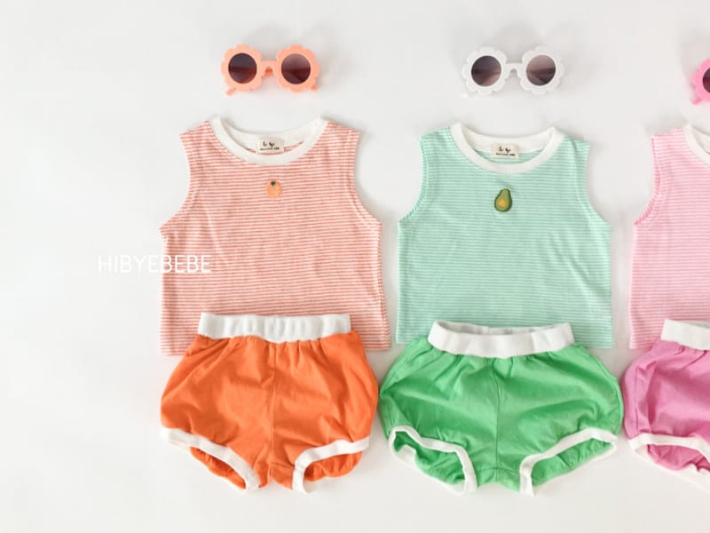 HI BYEBEBE - Korean Children Fashion - #Kfashion4kids - Sweet Stripes Sleeveless Bottom Set - 9