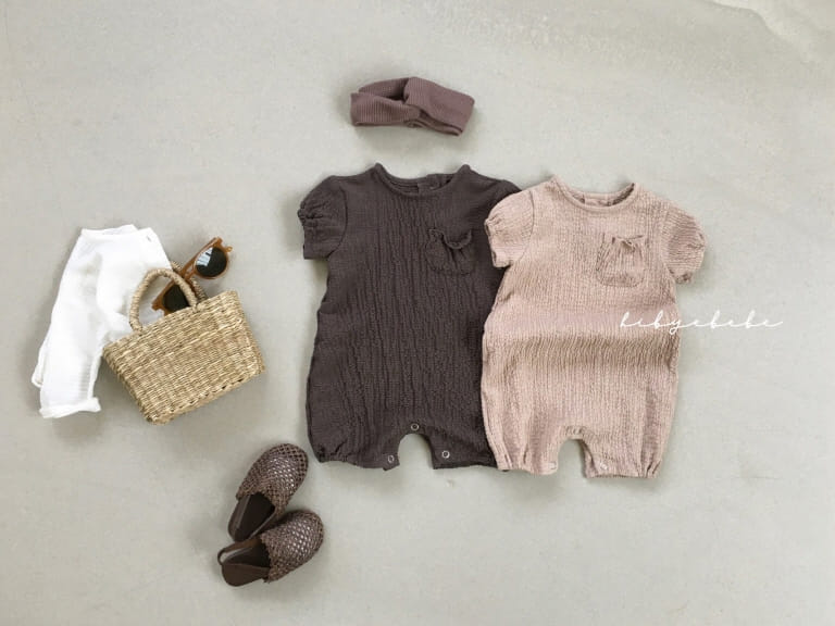 HI BYEBEBE - Korean Children Fashion - #Kfashion4kids - Wrinkle Pocket Short Sleeves Bodysuit - 10