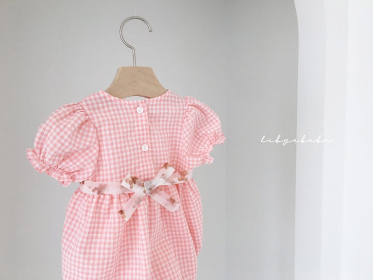 HI BYEBEBE - Korean Children Fashion - #Kfashion4kids - Pink Pink Check Bodysuit - 10
