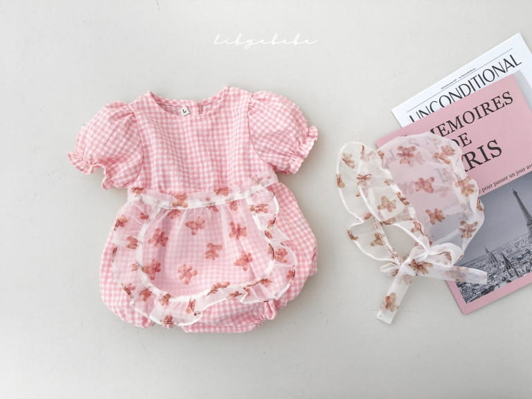 HI BYEBEBE - Korean Children Fashion - #Kfashion4kids - Pink Pink Check Bodysuit - 2