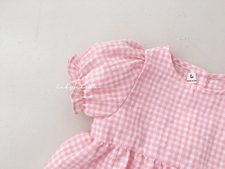 HI BYEBEBE - Korean Children Fashion - #Kfashion4kids - Pink Pink Check Bodysuit - 5