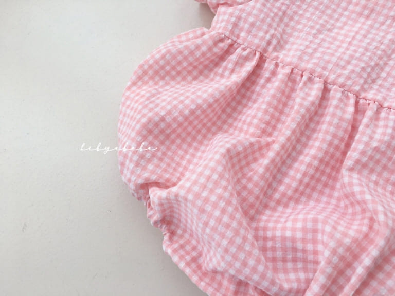 HI BYEBEBE - Korean Children Fashion - #Kfashion4kids - Pink Pink Check Bodysuit - 6
