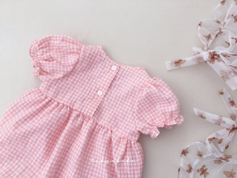 HI BYEBEBE - Korean Children Fashion - #Kfashion4kids - Pink Pink Check Bodysuit - 8