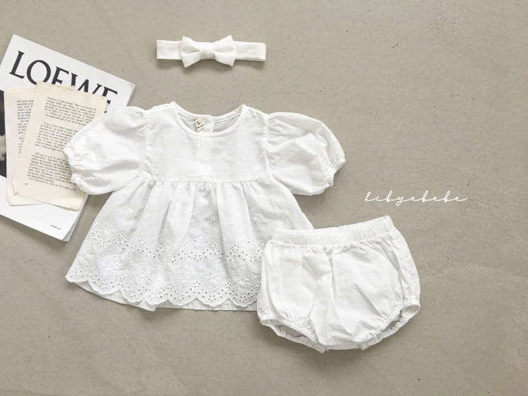 HI BYEBEBE - Korean Children Fashion - #Kfashion4kids - Lace Blouse Bottom Set - 4