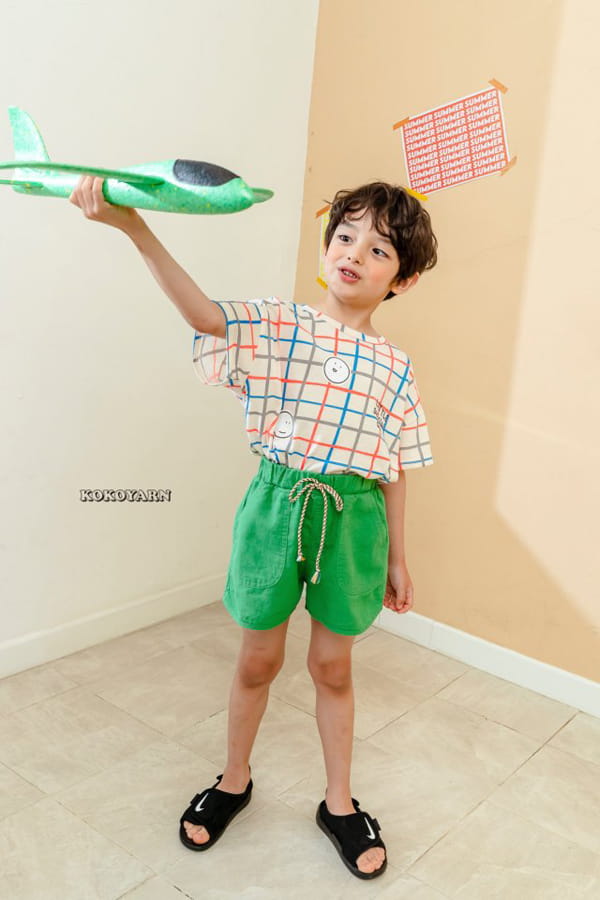 KOKOYARN - Korean Children Fashion - #Kfashion4kids - Check Square Tee - 12