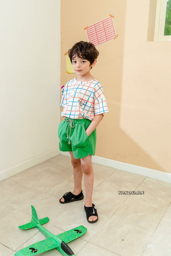 KOKOYARN - Korean Children Fashion - #Kfashion4kids - Check Square Tee - 5