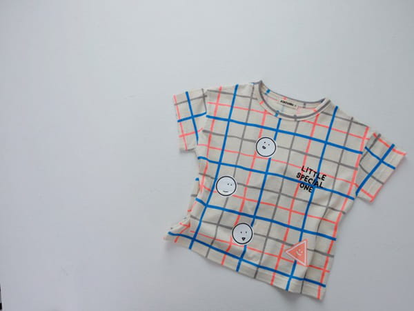 KOKOYARN - Korean Children Fashion - #Kfashion4kids - Check Square Tee - 8
